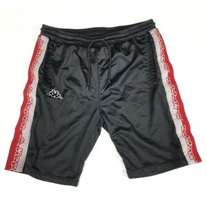 Kappa Mens Black Red White‎ Logo Tape Track Shorts Size Medium JM Sportswear